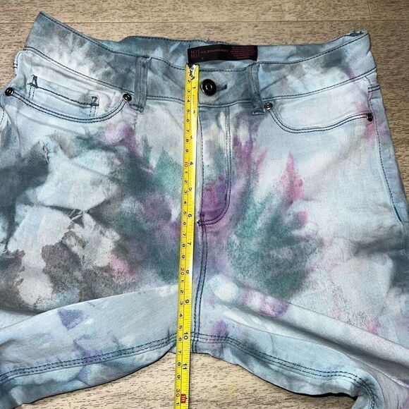 No Boundaries Tie Dyed Upcycled Cuffed Cropped Stretch Jeans Junior’s 9 - Picture 3 of 10